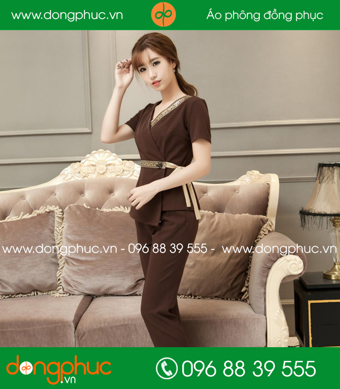 Đồng phục spa màu nâu
